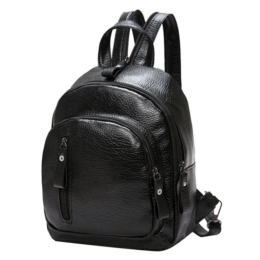 Women's Waterproof PU Leather Anti-Theft Shoulder Backpack