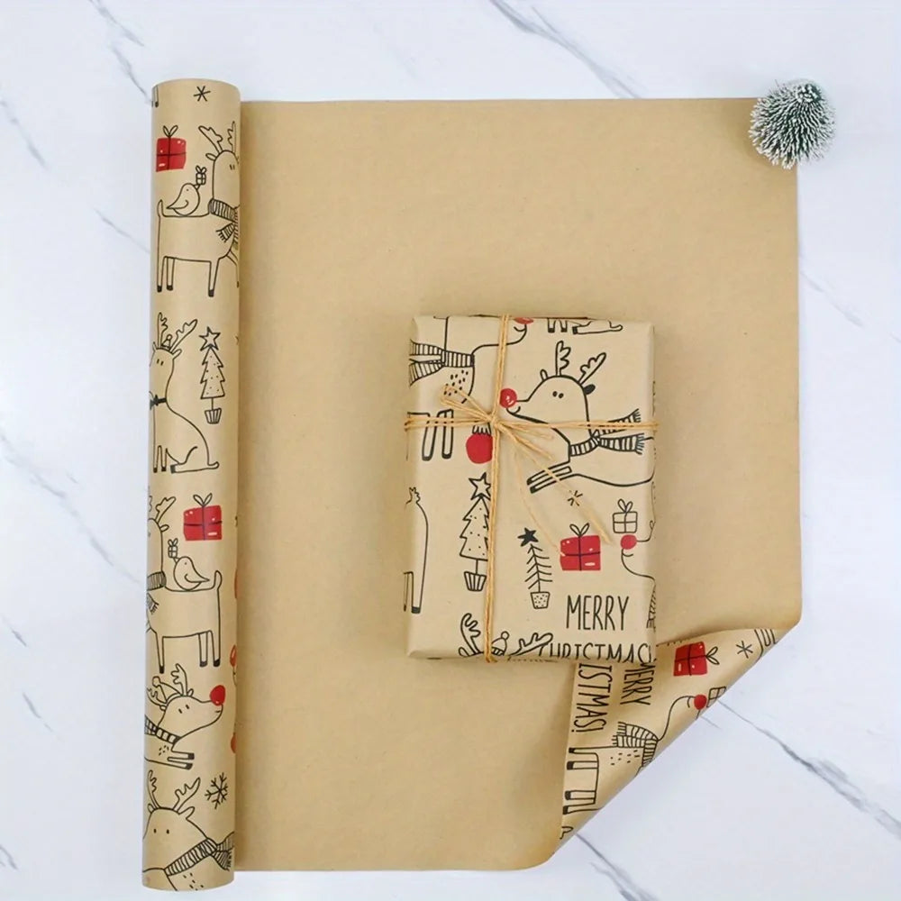 Christmas Wrapping Paper Reindeer Design – Large Roll 43×300cm