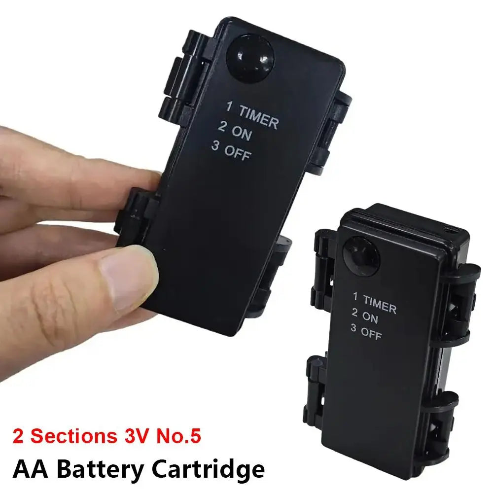 AA Battery Holder 2-Section 3V with Timer Switch – Waterproof