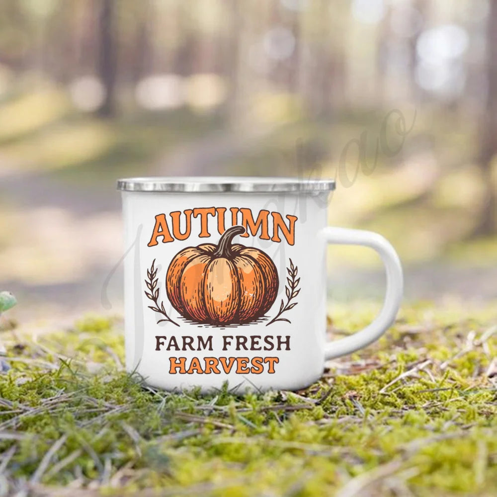 Tis' The Season Enamel Mug | Fall Coffee & Cocoa Cup Gift