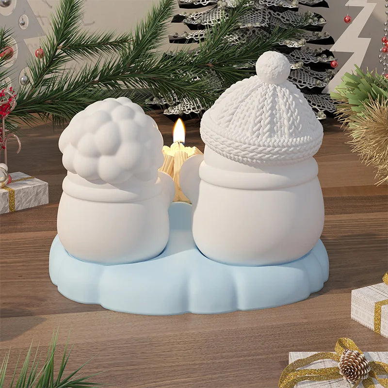 3D Melting Snowman Silicone Mold – Candle, Resin & Cake