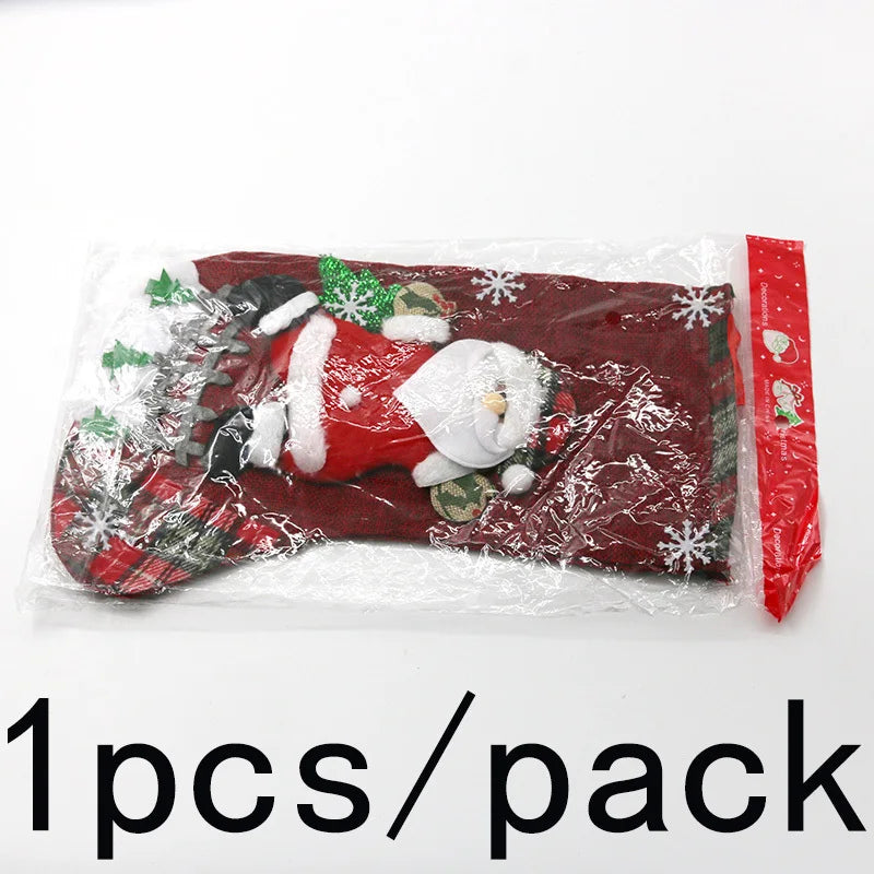 Oversized Christmas Stocking Gift Bag | Snowman Fabric Décor