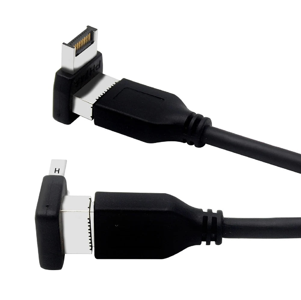USB 3.1 Type E to Type C 90° Angled Front Panel Adapter