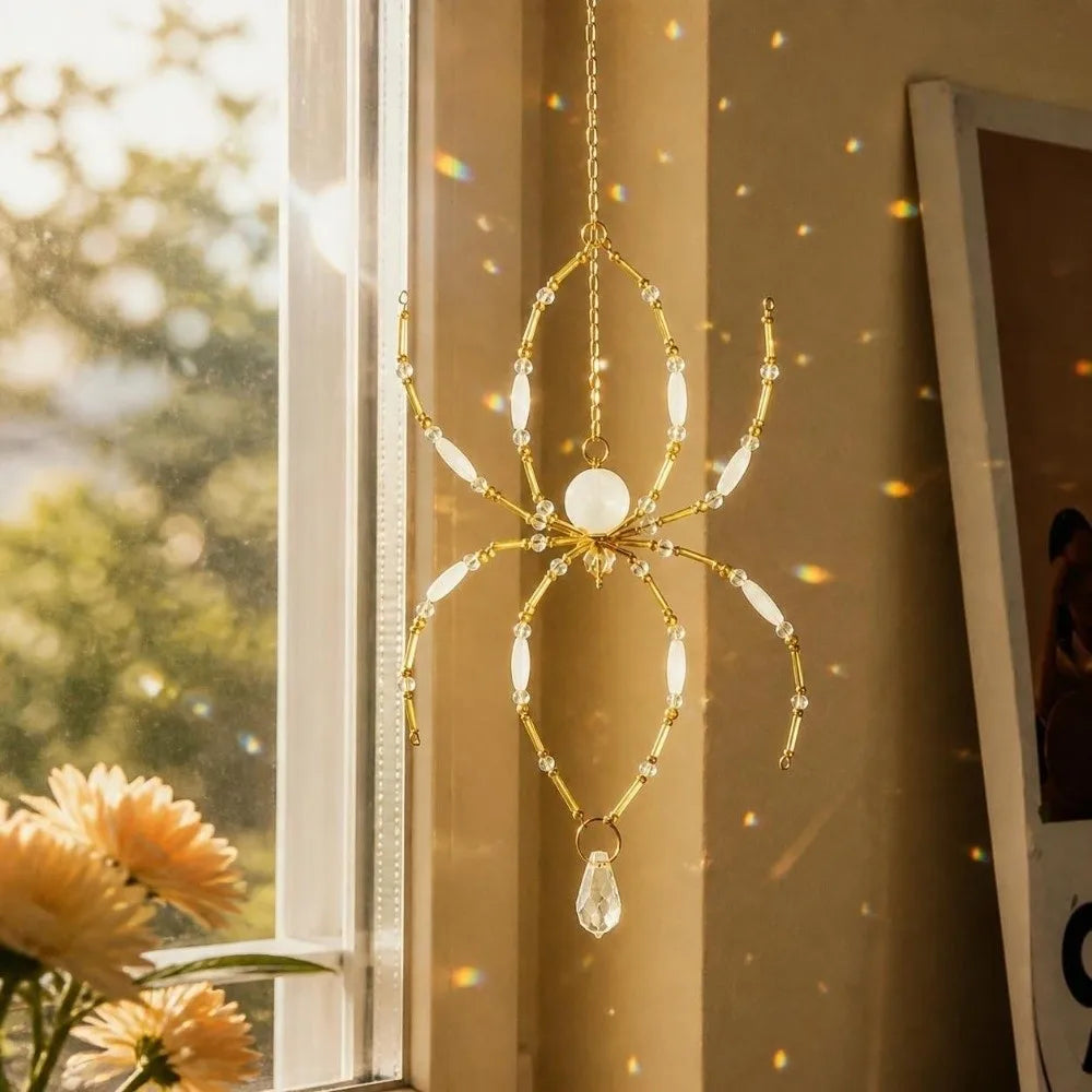 Pink Crystal Spider Sun Catcher – Window Rainbow Prism