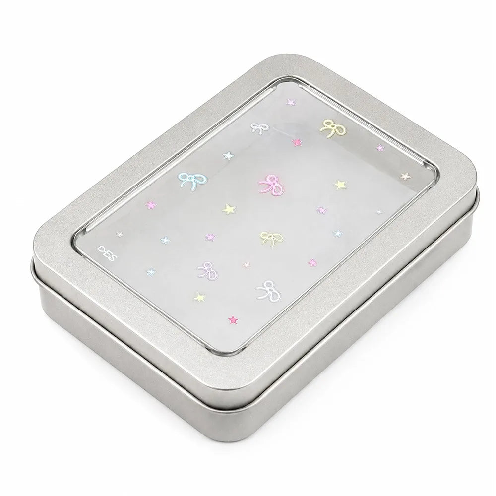 Tinplate Photocard Storage Box – Transparent Dustproof Cover