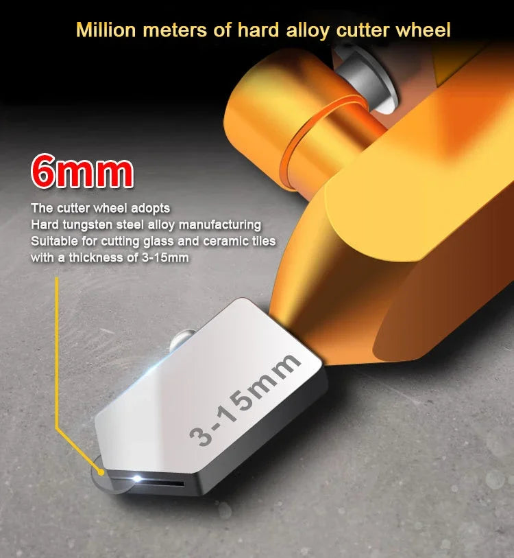 2-in-1 Glass & Ceramic Tile Cutter | Manual Diamond Roller