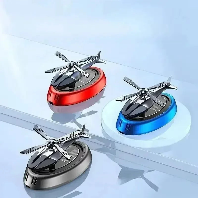 Solar Helicopter Car Air Freshener – Rotating Propeller Diffuser