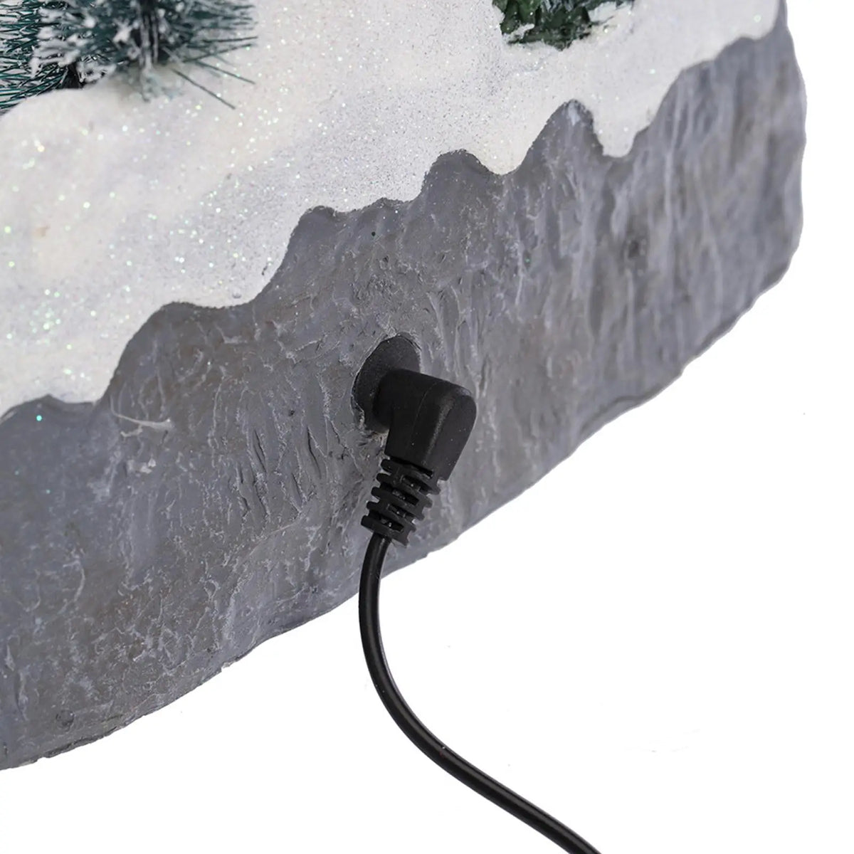 Snow Village LED Light-Up Resin Statue – Music & Rotating Scene