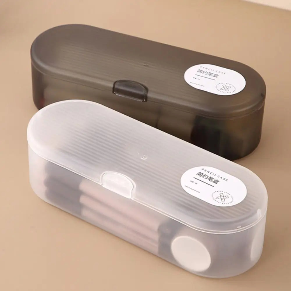 Transparent Stackable Plastic Pencil Case – Large Capacity