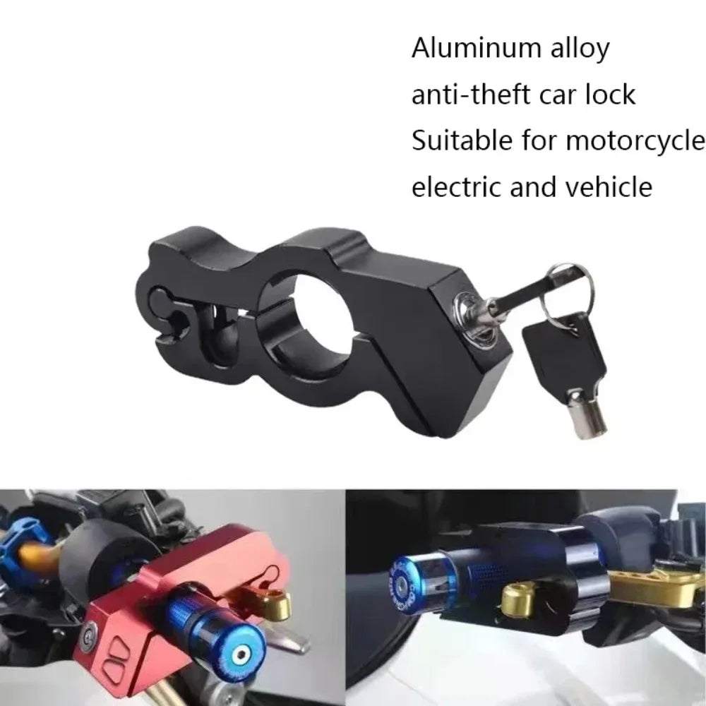 Universal Motorcycle Handlebar Steering Lock | Aluminum, 2 Keys