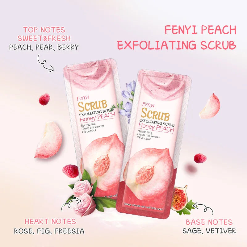 LAIKOU Peach Exfoliating Body Scrub Cream 30 Pcs | Brighten