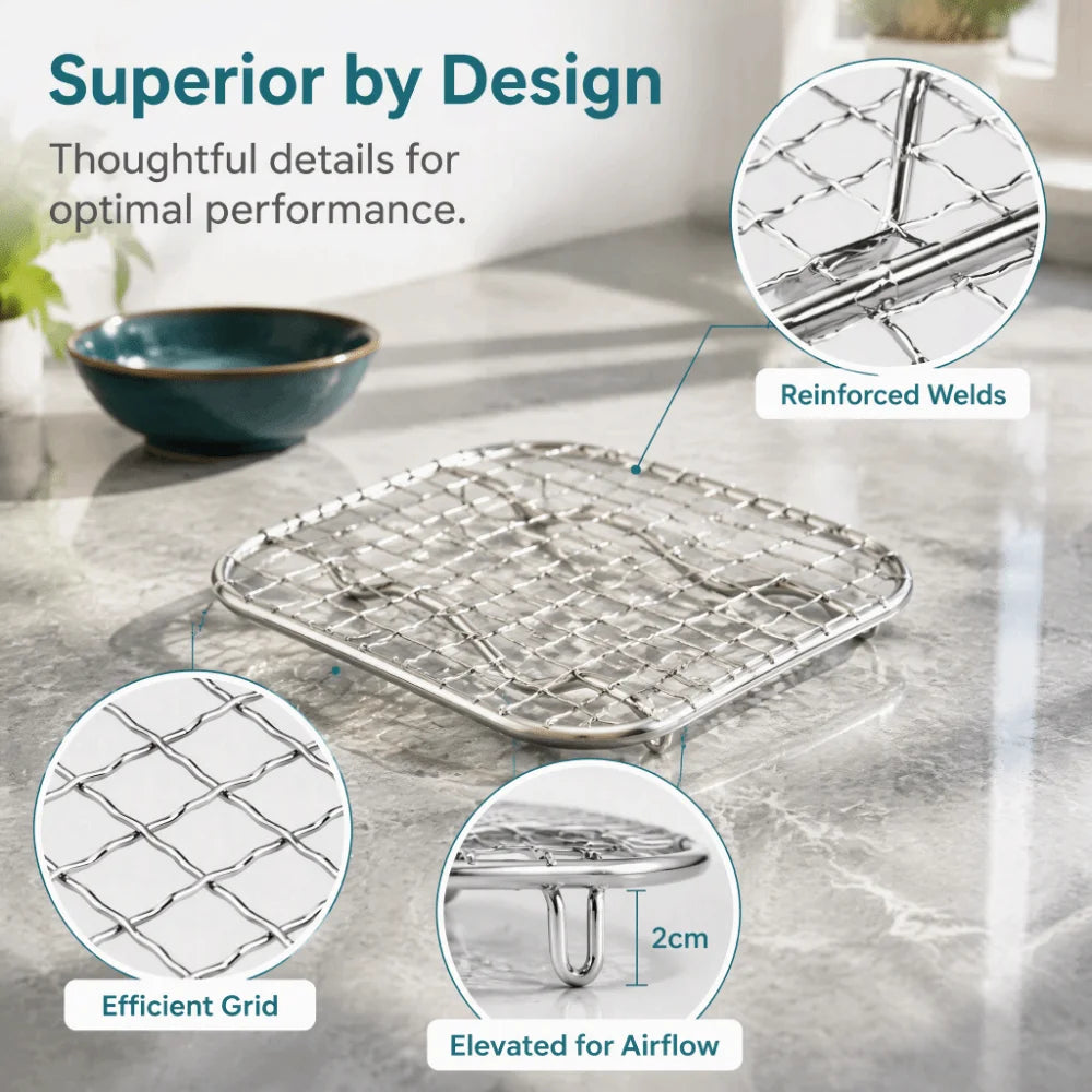 Stainless Steel Baking Cooling Rack – Elevated Wire Mesh