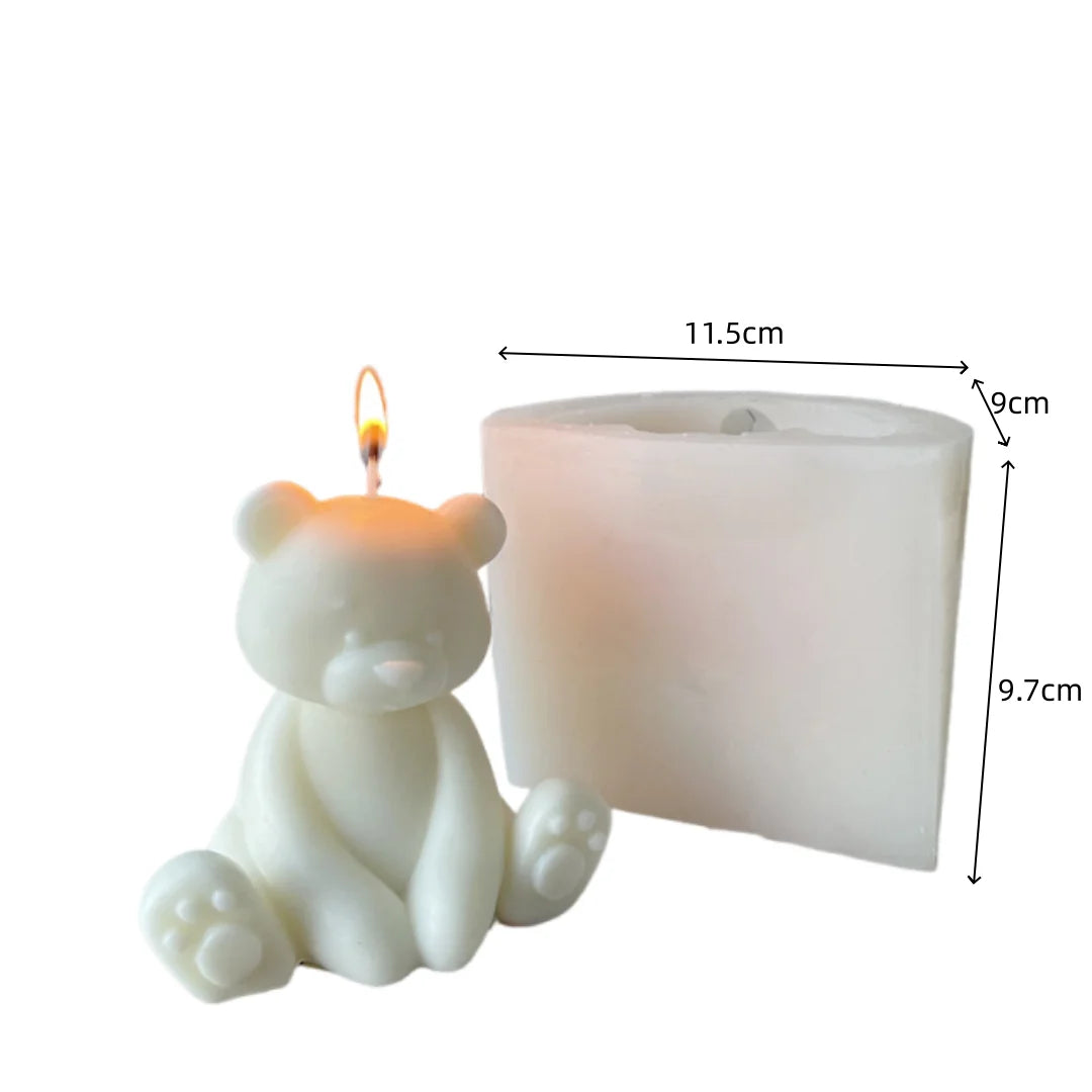 3D Bear Silicone Mold – Candle, Soap & Resin DIY Craft