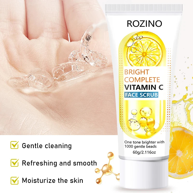 ROZINO Vitamin C Facial Scrub – Exfoliating Brightening Gel
