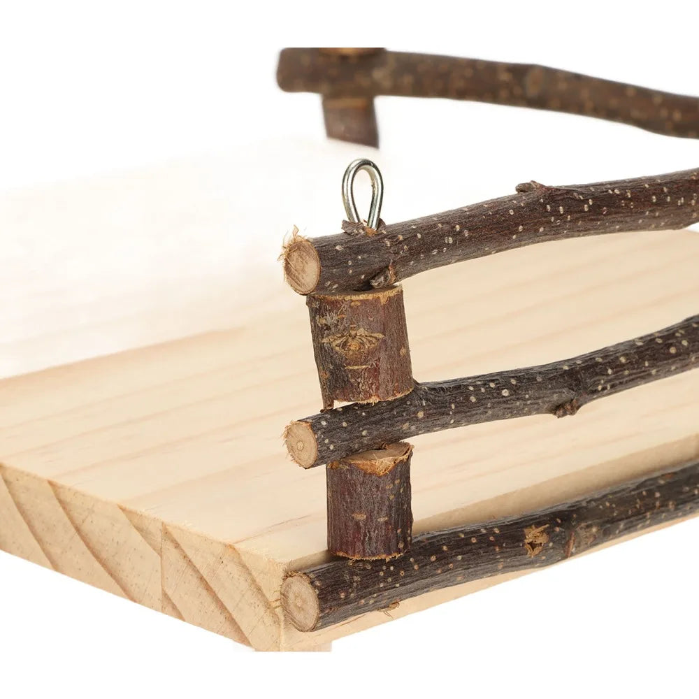 Wooden Hamster Climbing Toy – Rotatable Ladder & Platform Set