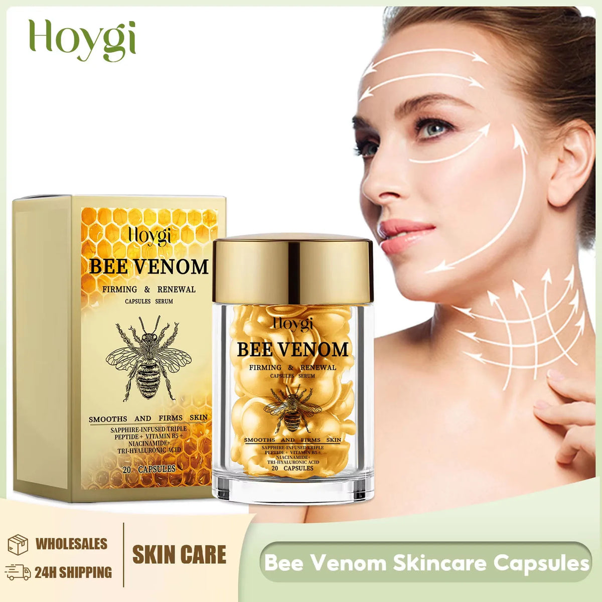 Hoygi Bee Venom Firming Essence Capsules – 20pcs Face Serum