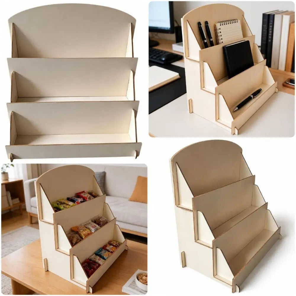 Multi-Grid Wood Desktop Display & Storage Rack – DIY Shelf