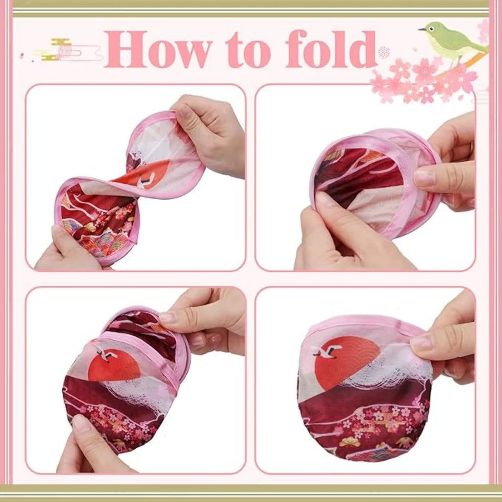 Portable Foldable Hand Fan – Stylish Oxford Cloth, 16-Rib