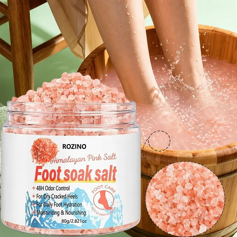 ROZINO Himalayan Pink Salt Foot Soak – 48-Hr Odor Control
