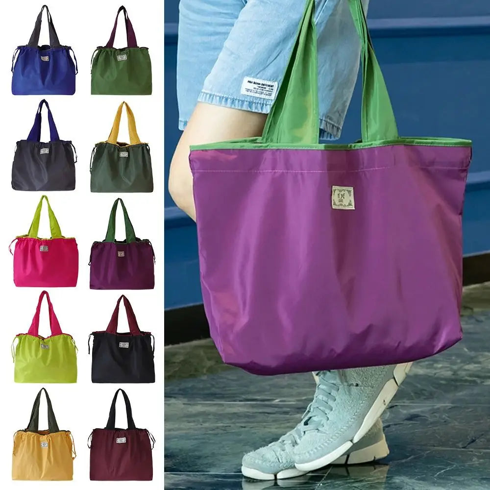 Foldable Reusable Drawstring Shopping Bag | Eco Grocery Tote