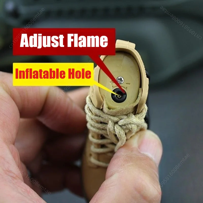 Windproof Butane Keychain Lighter – Leather Boot Novelty Design