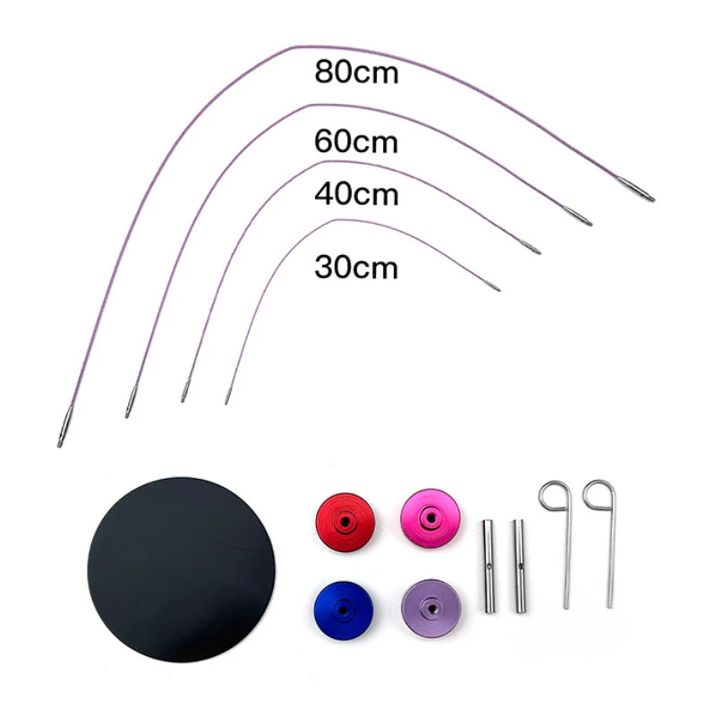 Rose Gold Aluminum Interchangeable Circular Knitting Needle Kit