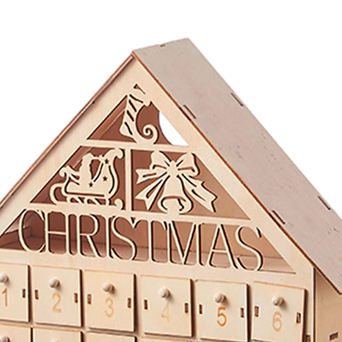 Wooden Christmas Advent Calendar with 24 Drawers – Tree Design