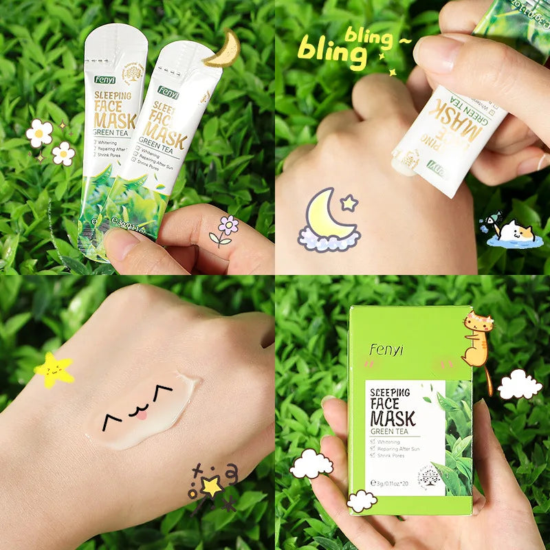 LAIKOU 60pc Sakura Centella Green Tea Sleeping Mask Set