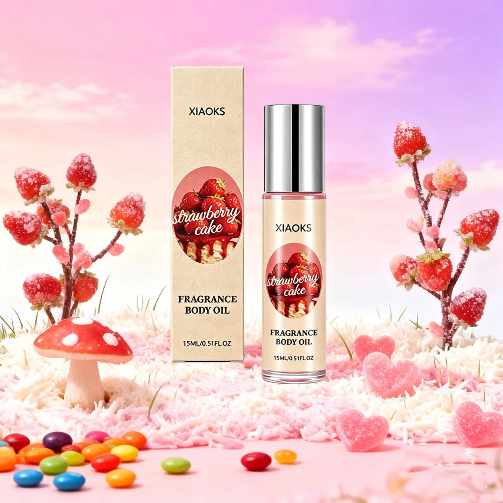 Strawberry Cake Roll-On Perfume Oil – 15ml Alcohol-Free Scent