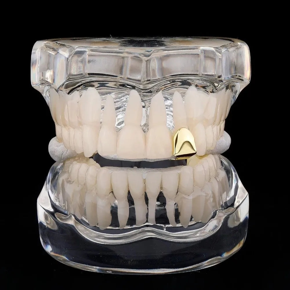 Hip Hop Single Tooth Grill Cap – Gold, Silver & Rose Gold