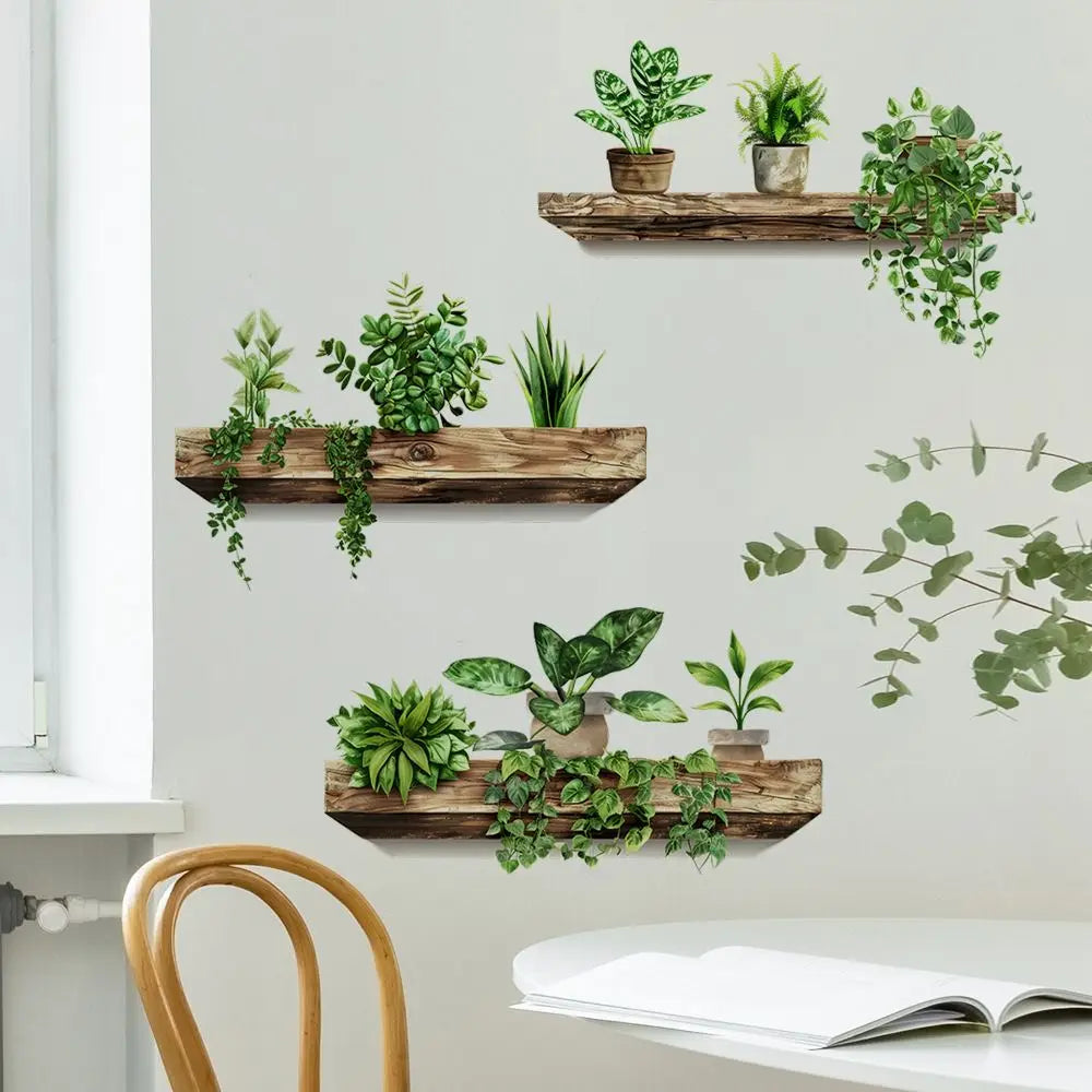 Potted Plant Removable Wall Stickers – Self-Adhesive Decals