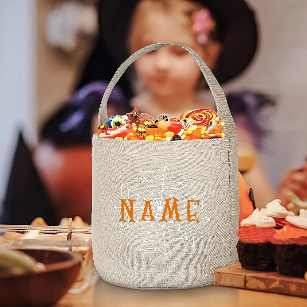 Personalised Halloween Trick or Treat Bag – Ghost Bat Tote