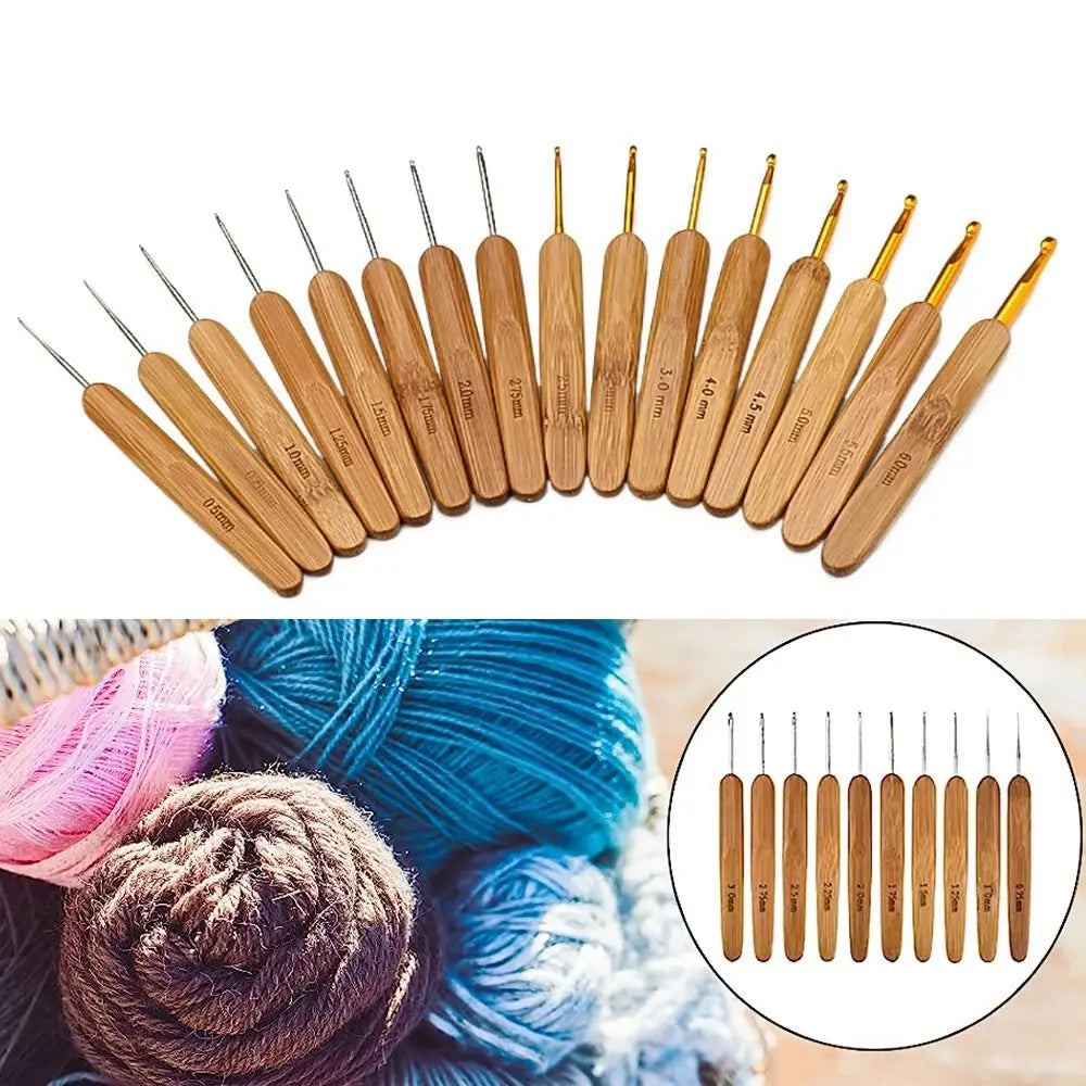 17-Size Bamboo Steel Crochet Hook Set – Lace & Fine Yarn