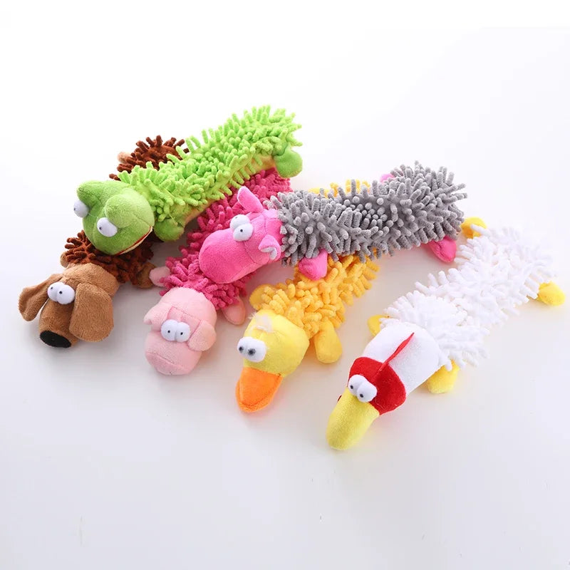 Squeaky Plush Pet Toy – Cute Hippo & Pig Design for Dogs