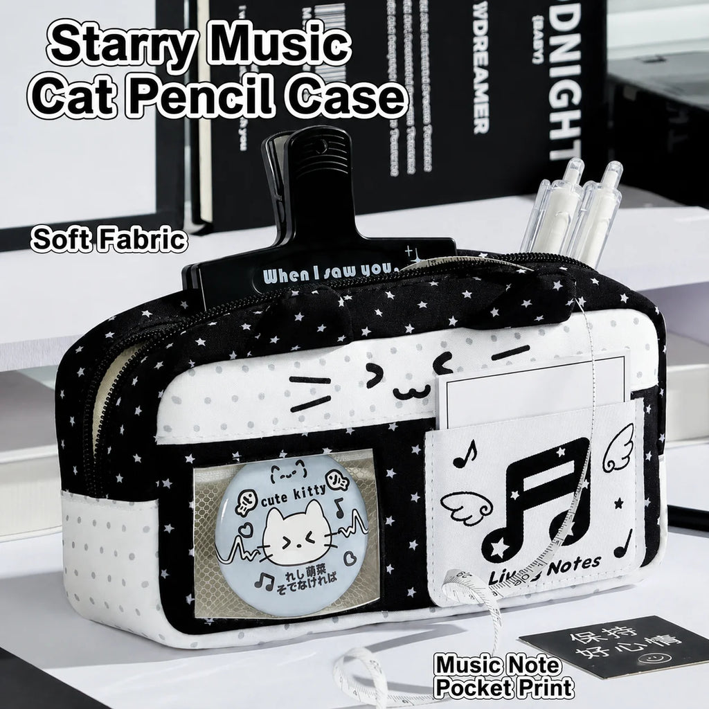 Cat Ear Pencil Case – Transparent Window & Photocard Pouch