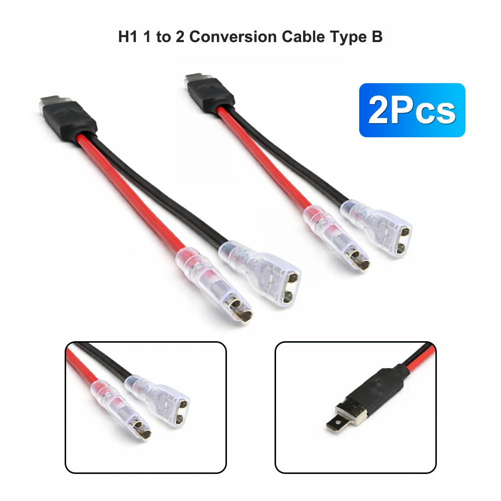 H1 1-to-2 Conversion Cable for Automotive LED Fog Light Socket