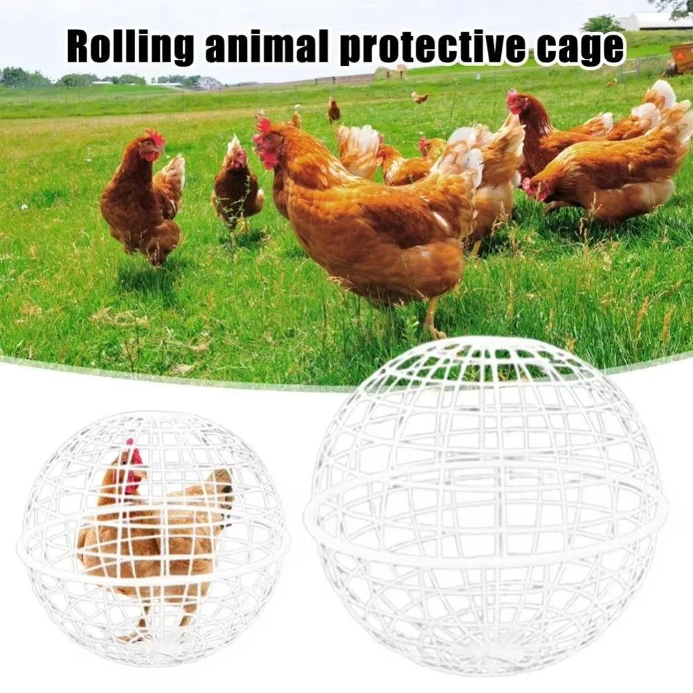 Portable Ball-Shaped Chicken Cage – Ventilated Outdoor Enclosure
