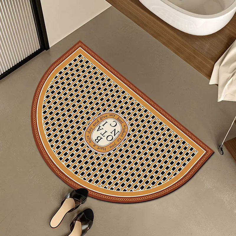 Semi-Circular Retro Anti-Slip Floor Mat – Bathroom & Entryway