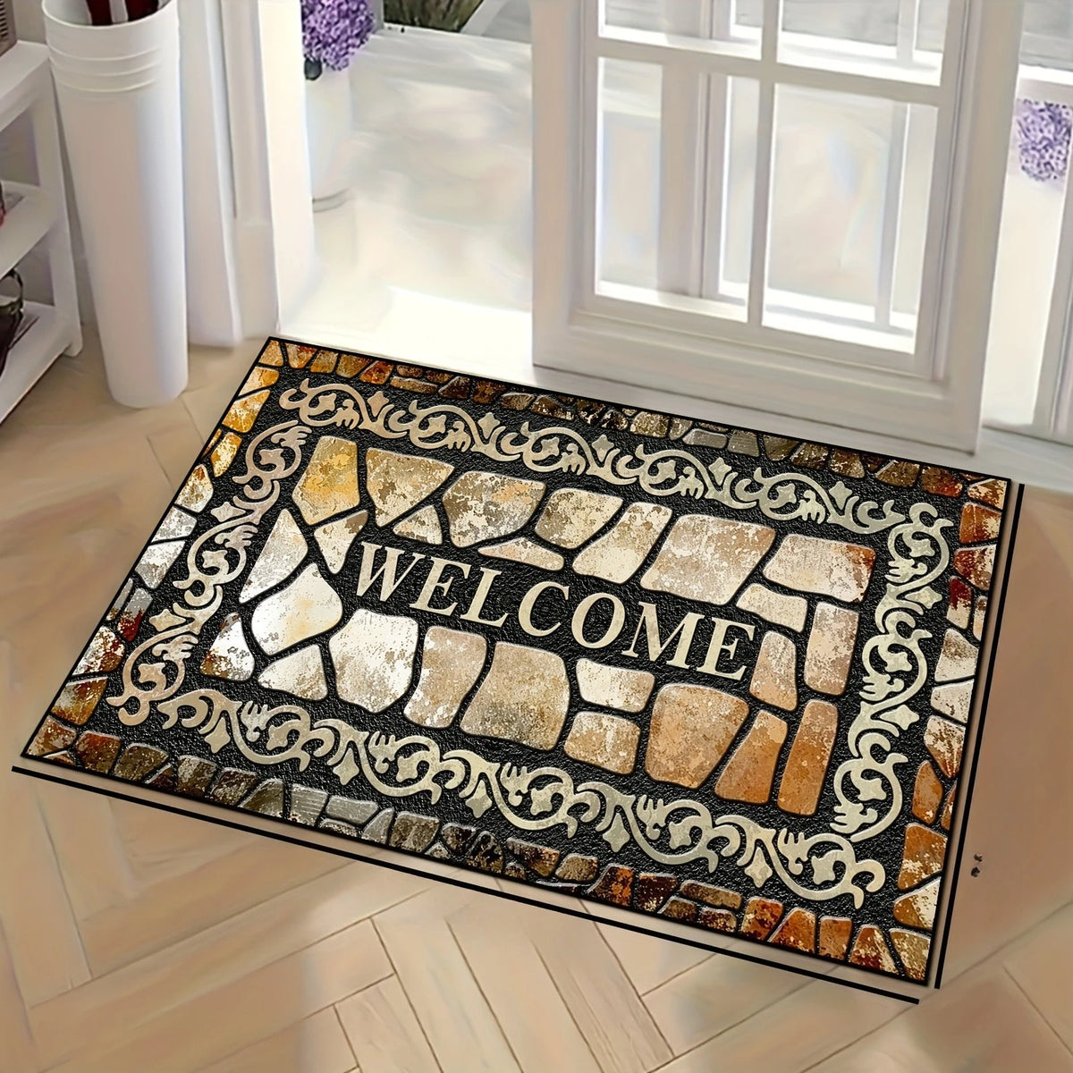 Vintage Mandala Doormat – Boho Non-Slip Entryway & Kitchen Rug