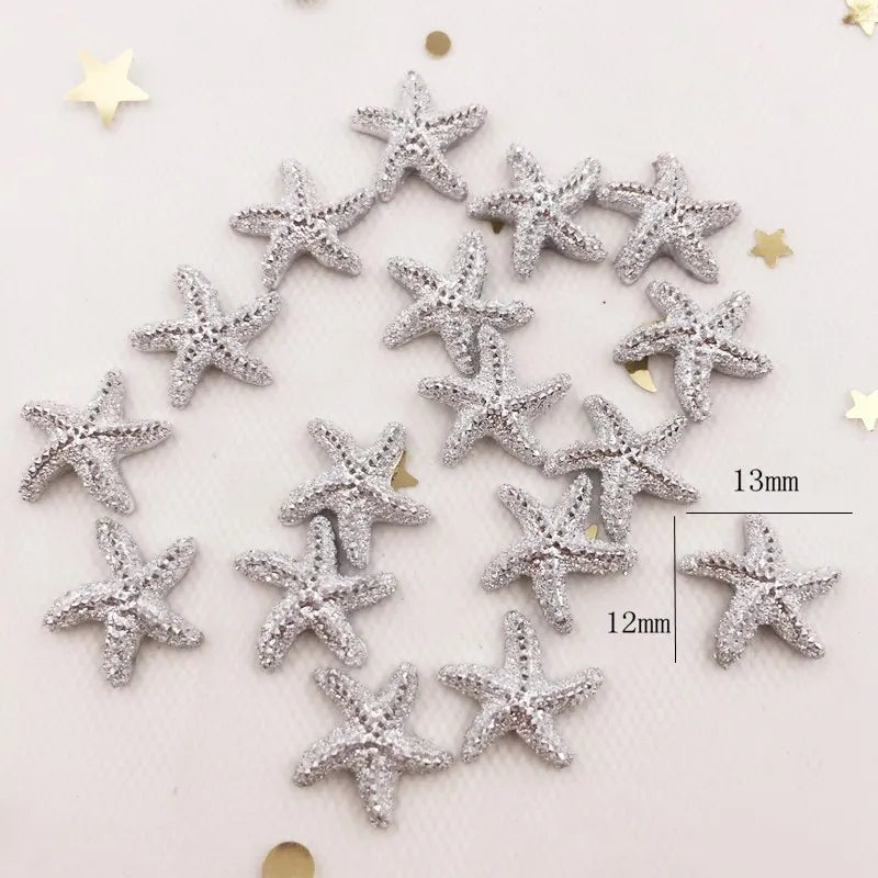 60pcs Resin Star Flatback Embellishments – Gold & Silver DIY