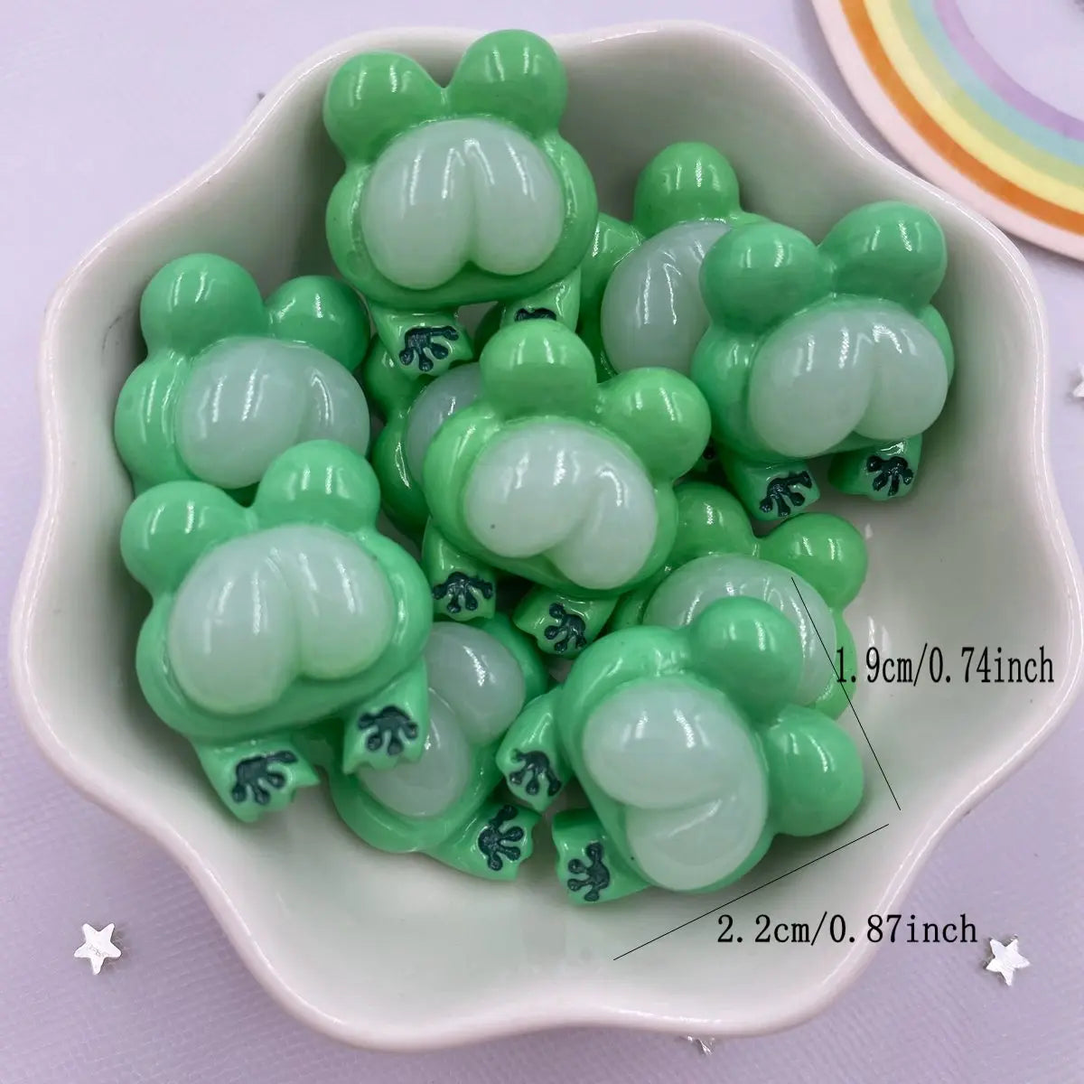 10-Piece Resin Frog Flatback Figurines for DIY Crafts & Scrapbooking