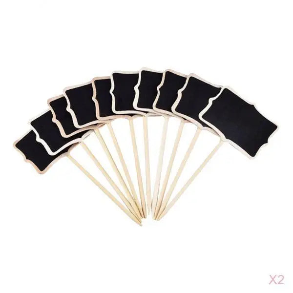 Wooden Mini Chalkboard Tag Set – 20pc Vintage Plywood Labels