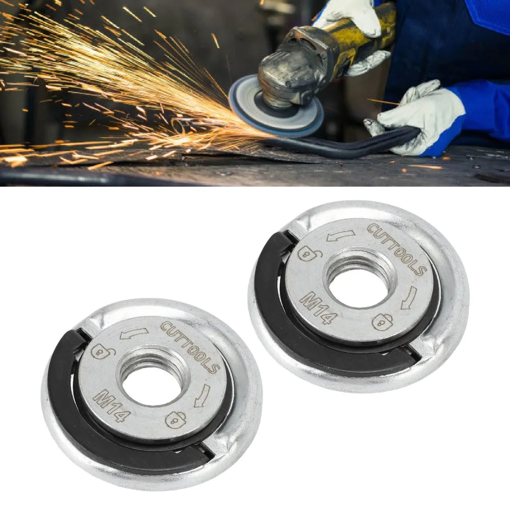 M14 Quick-Release Self-Locking Angle Grinder Flange Nuts 2-Pack