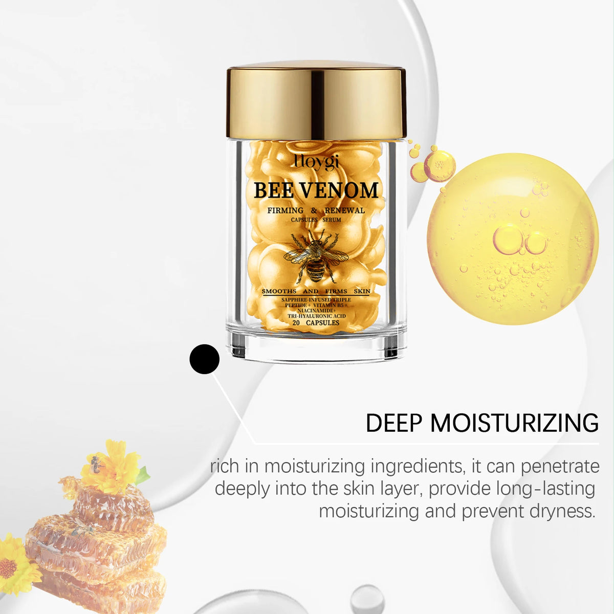 Hoygi Bee Venom Firming Essence Capsules – 20pcs Face Serum