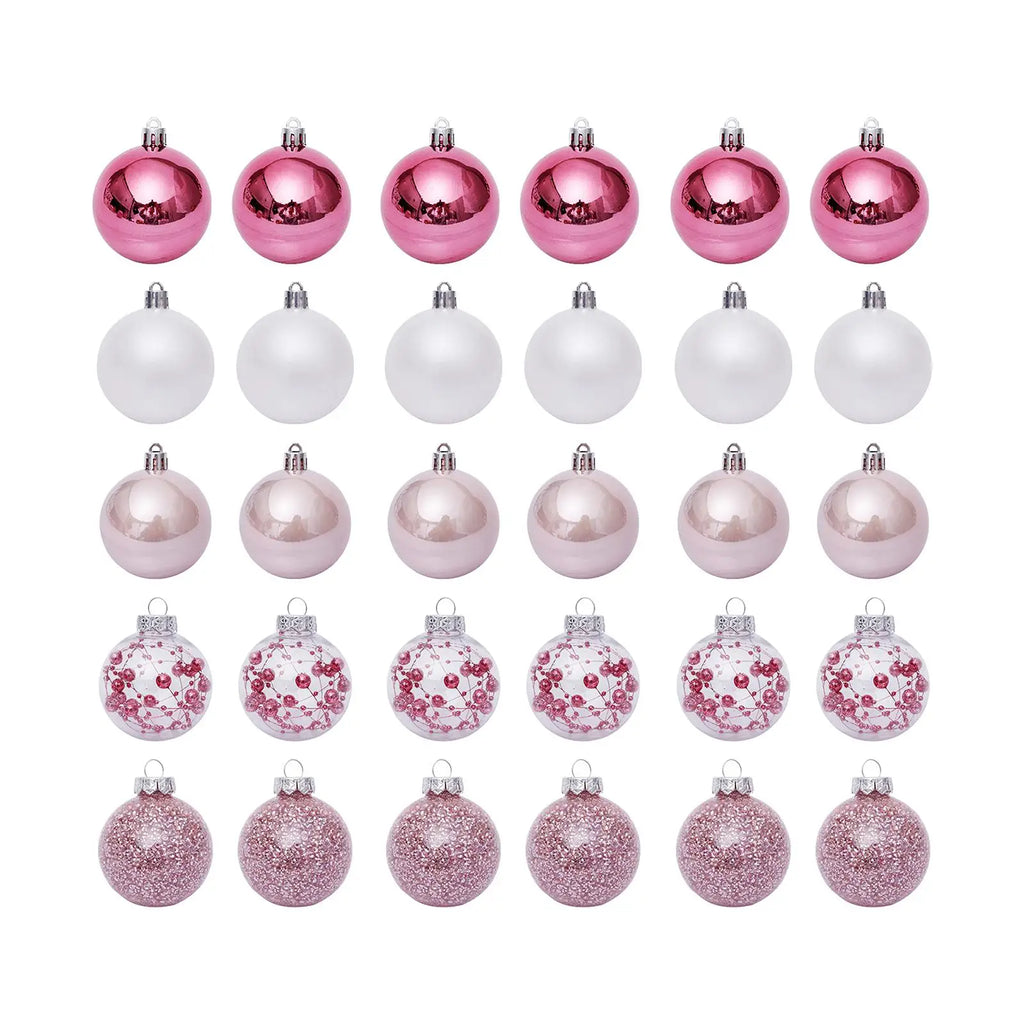 30-Piece Shatterproof Christmas Ball Ornaments – Glitter Set
