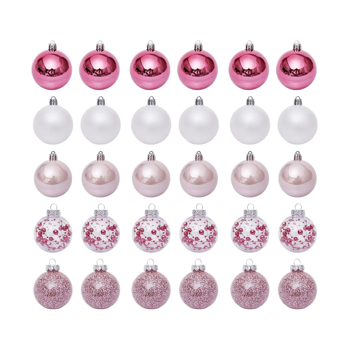 30-Piece Shatterproof Christmas Ball Ornaments – Glitter Set