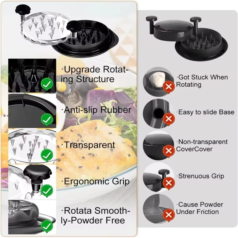 Manual Chicken & Meat Shredder – 360° Rotating Kitchen Tool