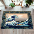Hokusai Great Wave Area Rug – Non-Slip Washable Art Carpet