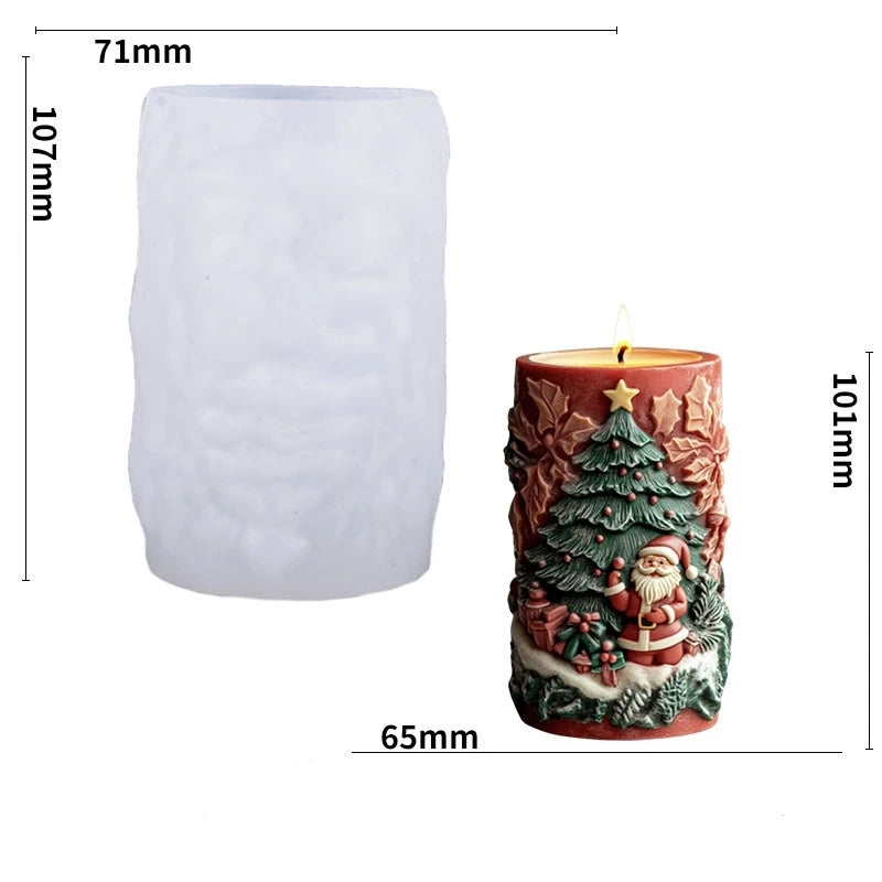 Christmas Cylinder Silicone Candle Mold | DIY Aroma Craft