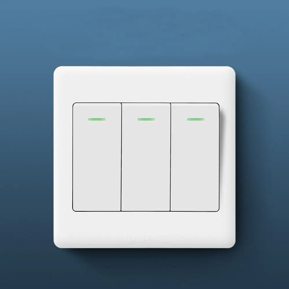 1-Way Wall Light Switch with Fluorescent Indicator 10A 250V